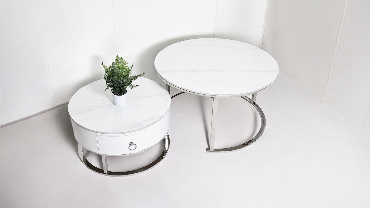 Opal Nesting Coffee Table-Silver