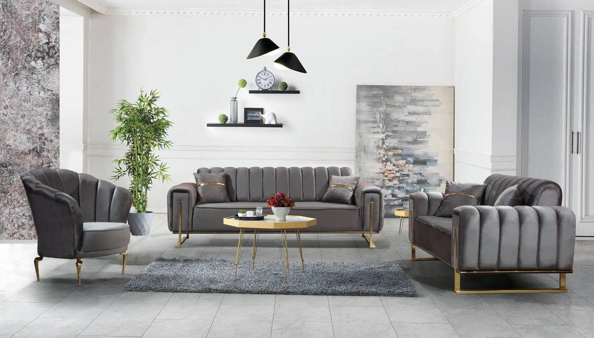 Gold London Luxury Living Collection Q&P Furniture