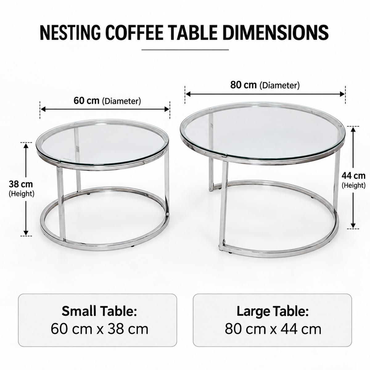 White Smoke Veyra Nesting Coffee Table Set