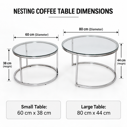 White Smoke Veyra Nesting Coffee Table Set