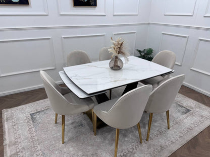 CLARA DINING TABLE SET - GOLD