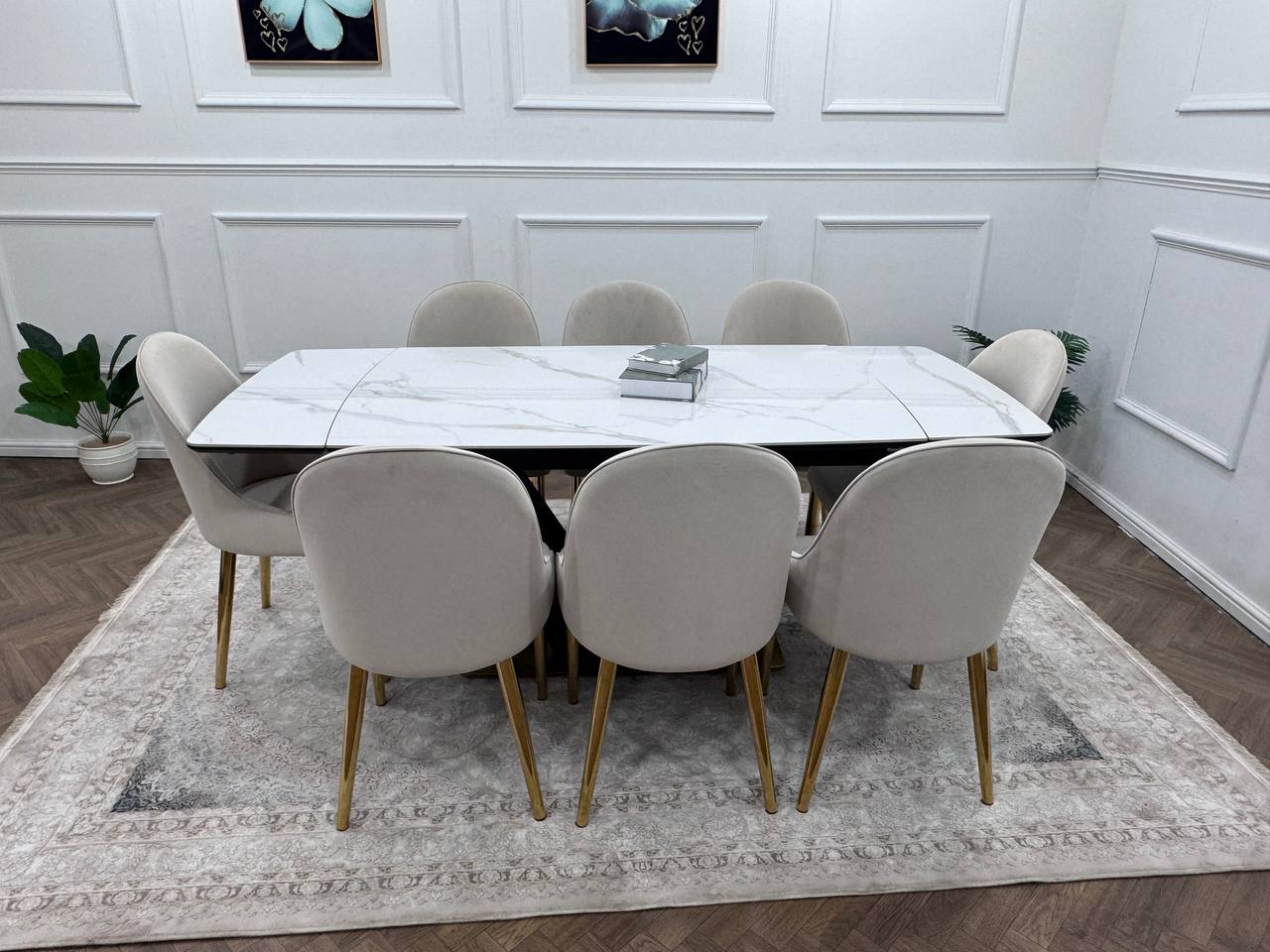 CLARA DINING TABLE SET - GOLD