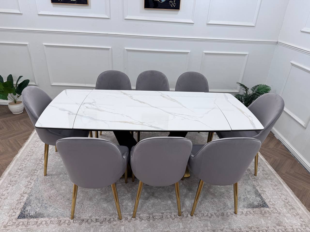 CLARA DINING TABLE SET - GOLD