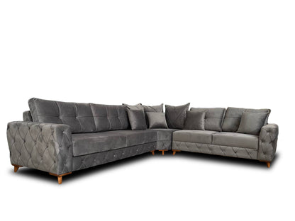 Lovely Corner Sofa- Velvet Corner Sofa Bed With Storage