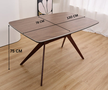 Q&amp;P Furniture Zino beige dining table, 130cm round wooden table with smooth surface and sturdy legs for dining room decor.