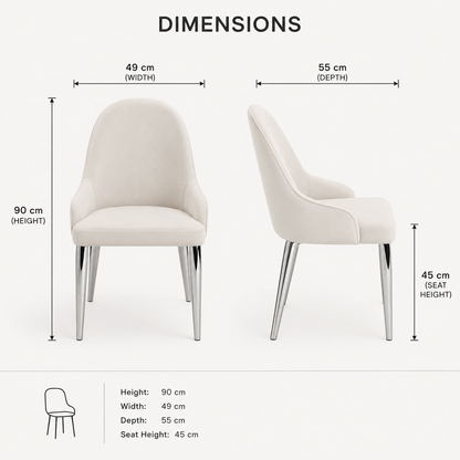 CLARA DINING TABLE SET -SILVER