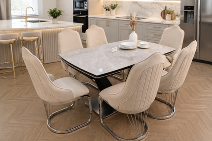 Lumia Luxury Extendable Dining Table Set with King Chairs