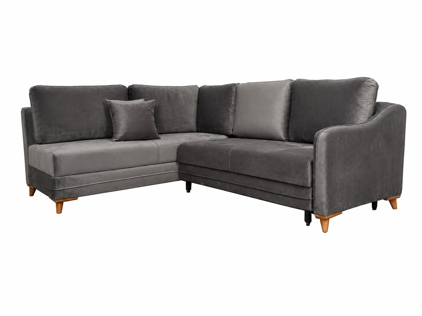 Q&amp;P Furniture Oxford corner sofa bed with storage, featuring plush fabric upholstery and a modern design for versatile seating and sleeping.