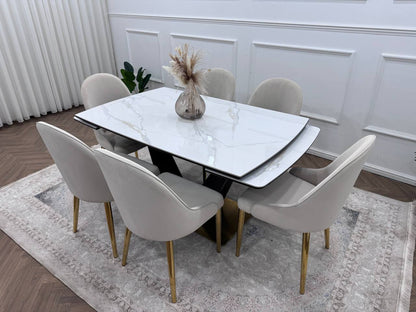 CLARA DINING TABLE SET - GOLD