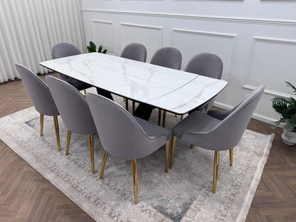 CLARA DINING TABLE SET - GOLD