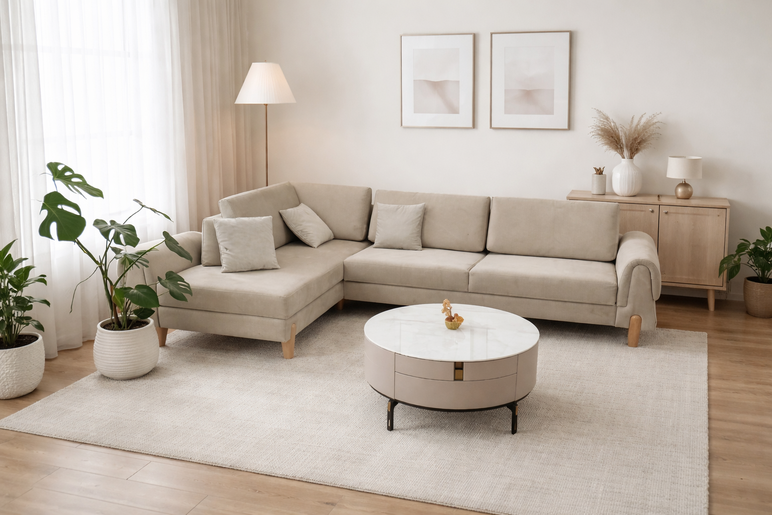 Lavender Corner Sofa bed storage