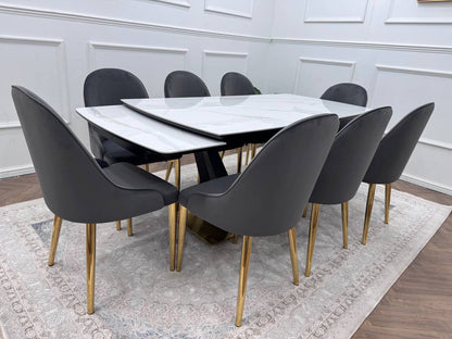 CLARA DINING TABLE SET - GOLD