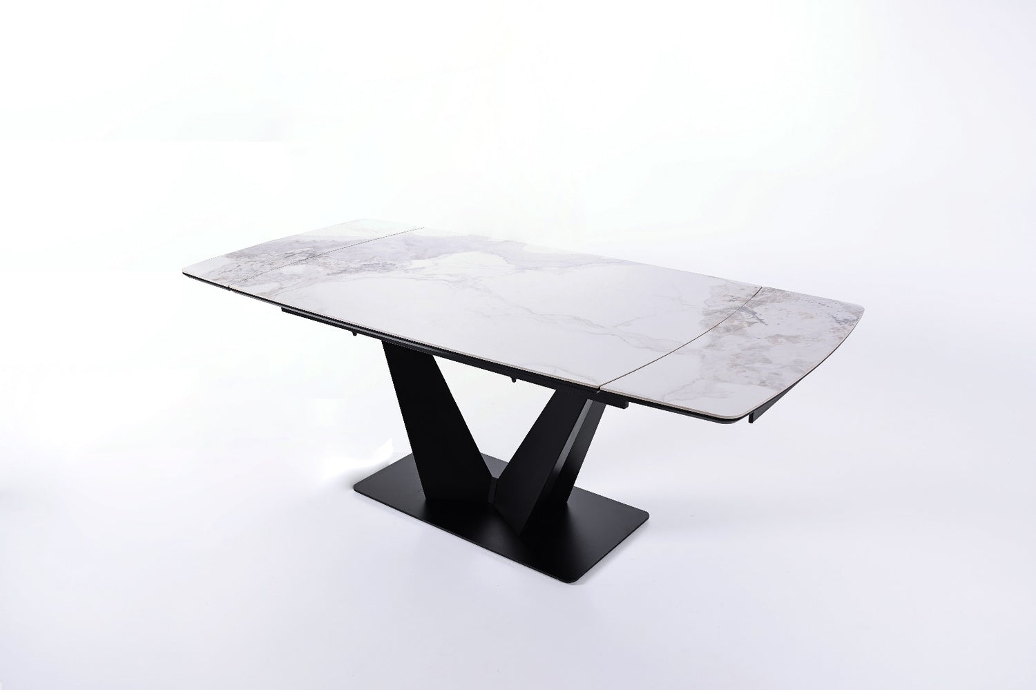LUMIA EXTEND DINING SET WITH CLARA CHAIRS – BLACK LEGS