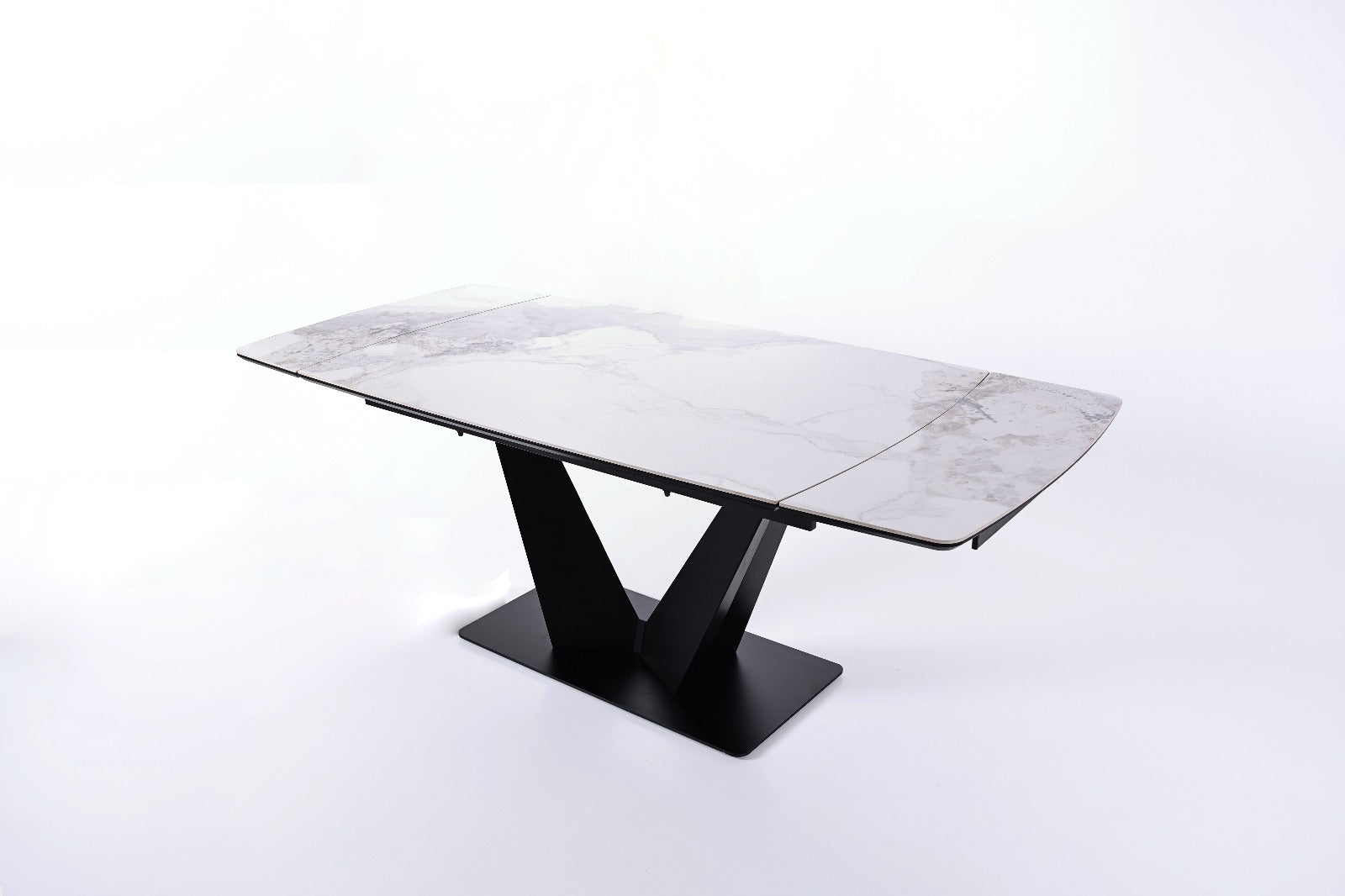 LUMIA EXTEND DINING SET WITH CLARA CHAIRS – BLACK LEGS