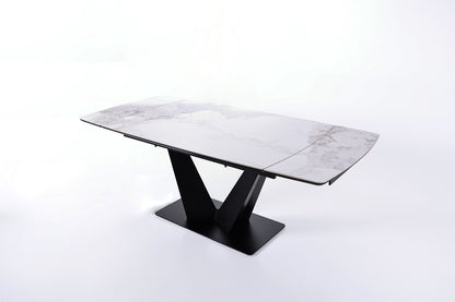 LUMIA EXTEND DINING SET WITH CLARA CHAIRS – BLACK LEGS