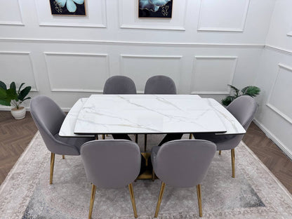 CLARA DINING TABLE SET - GOLD
