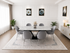 Q&P Furniture Clara dining table set in silver, modern dining table with sleek finish and matching chairs for contemporary dining spaces.