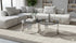 Q&P Furniture Luna nesting coffee tables set with wooden tops and black metal legs, shown in stylish living room setting.