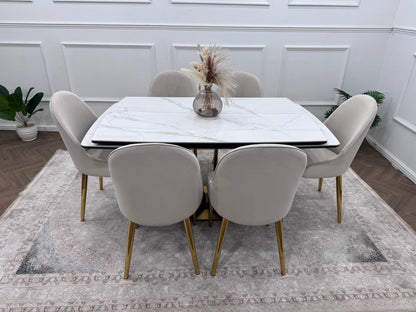 CLARA DINING TABLE SET - GOLD