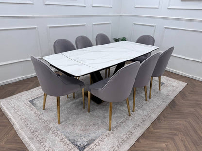 CLARA DINING TABLE SET - GOLD