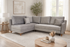 Q&P Furniture Oxford corner sofa bed with storage, featuring plush fabric, modern design, and built-in storage compartments.