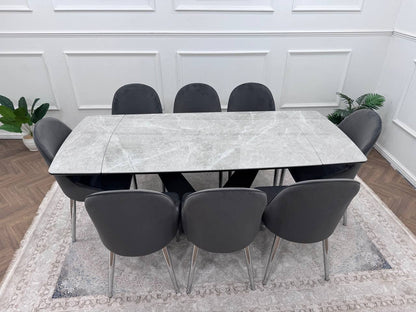 CLARA DINING TABLE SET -SILVER