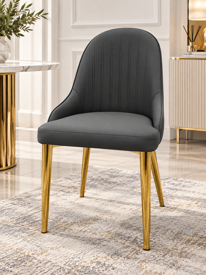 LUXORA Luxury Marble-Effect Dining Table Set  – Gold Legs