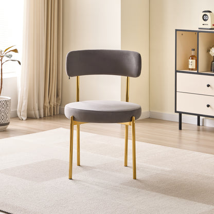 LUXE DINING SET-DARK GREY-GOLD