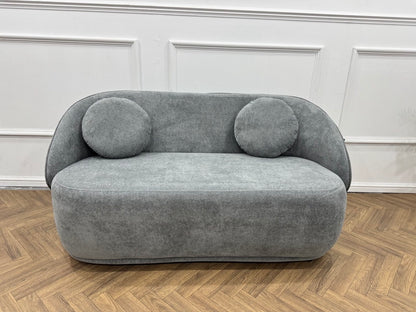 Q &amp; P furniture Luna sofa set with plush fabric cushions and modern design, shown with a sectional layout and neutral color.