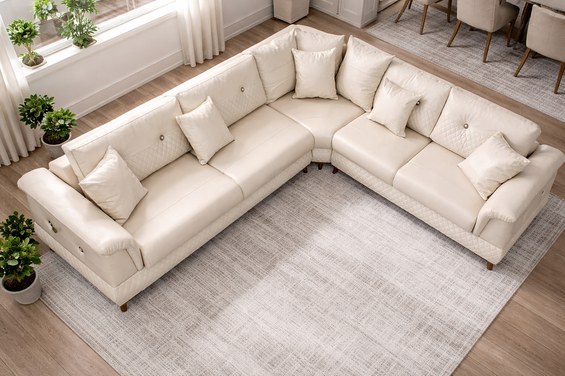 Royal Corner Sofa- bed with storage-PU Leather