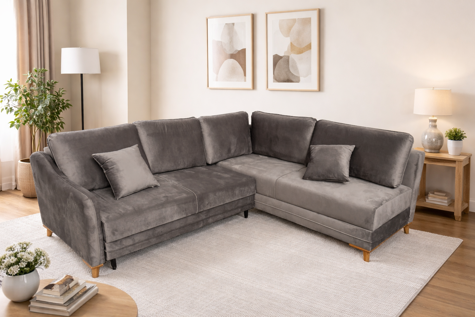 Oxford Corner Sofa Bed with Storage