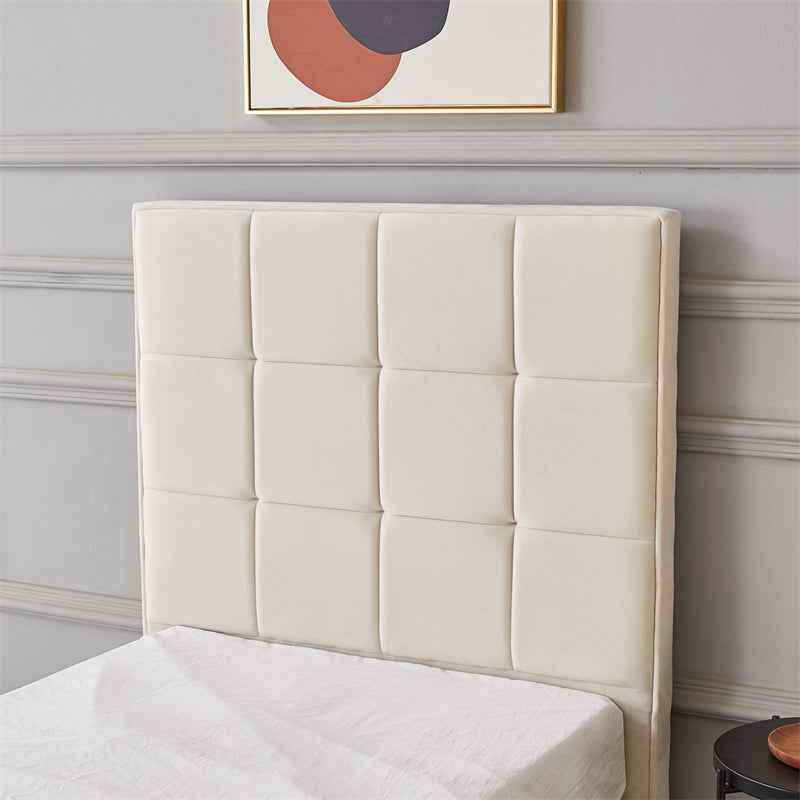 Cube Square Velvet Ottoman Storage Bed Frame with Gas Lift Storage