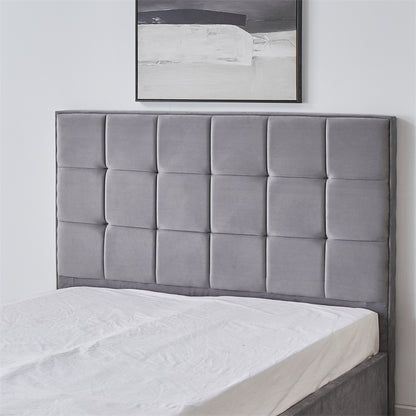 Cube Square Velvet Ottoman Storage Bed Frame with Gas Lift Storage