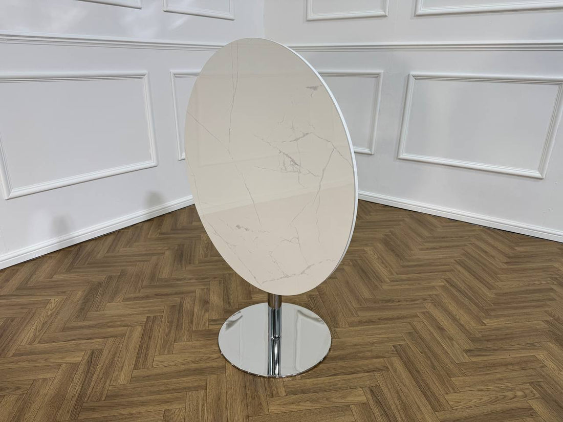 LUXE ROUND DINING TABLE – Silver Finish