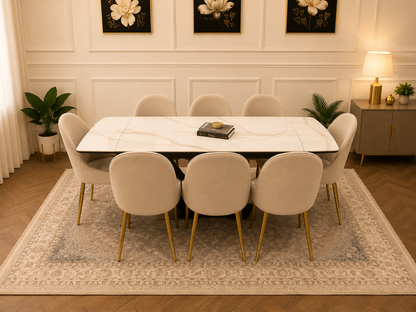 CLARA DINING TABLE SET - GOLD