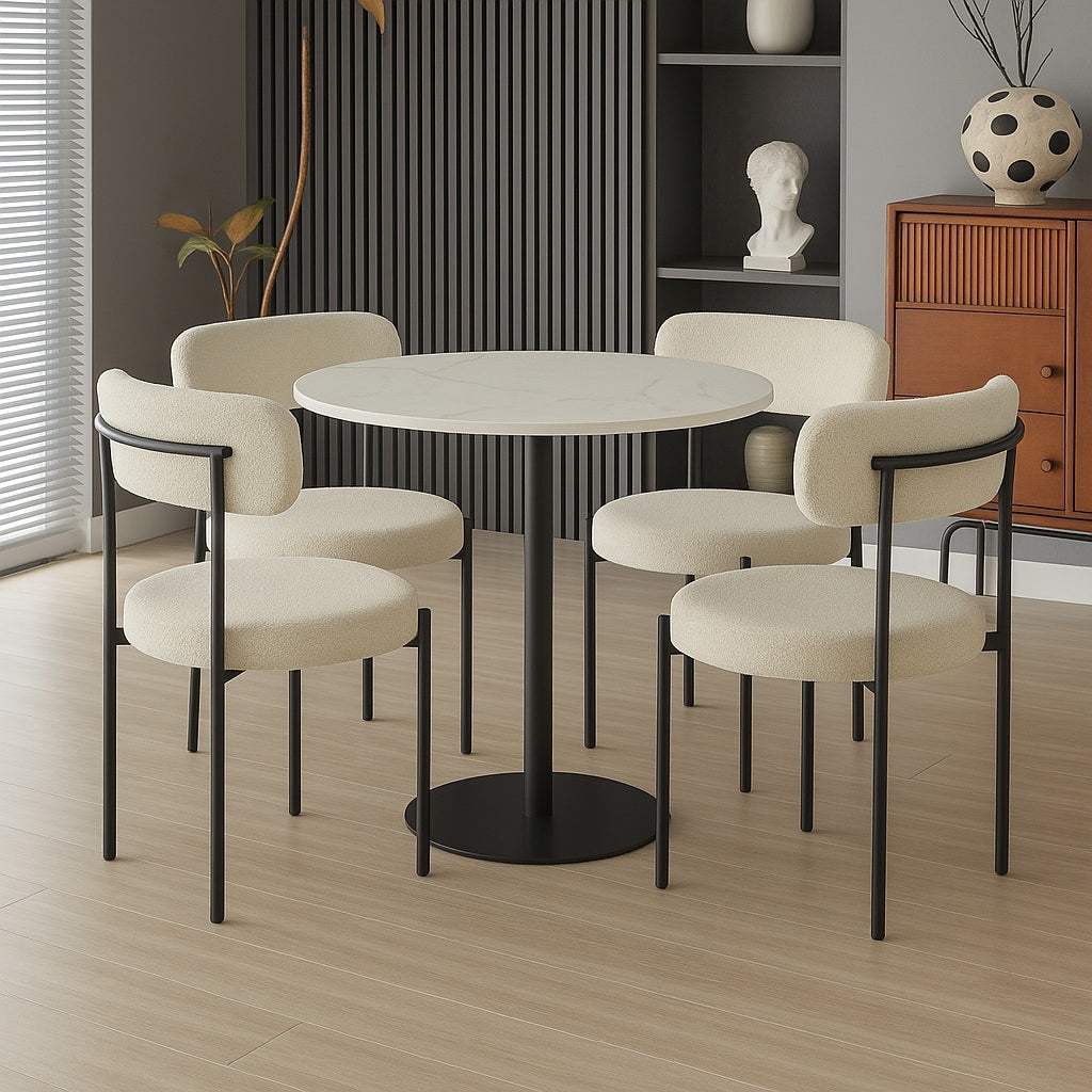 LUXE ROUND DINING TABLE – Matt Black Finish