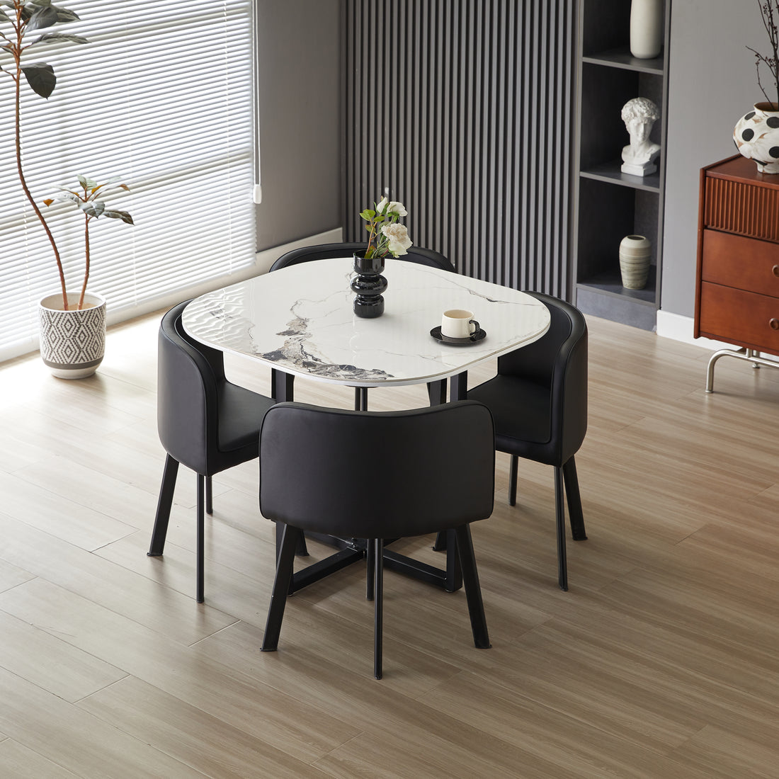 Oliver Nesting Dining Table set Square 1