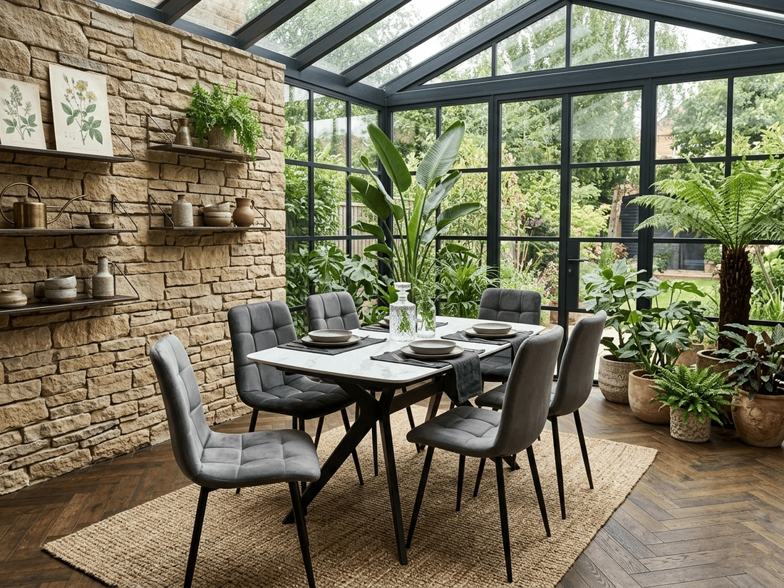 Q&P Furniture Niva dining table with a modern design, showcasing a sleek wooden surface and sturdy legs.