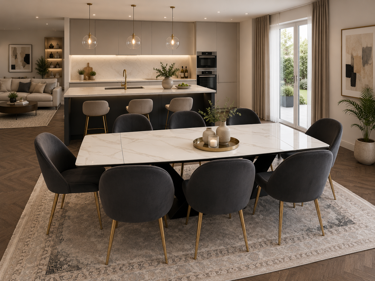 CLARA DINING TABLE SET - GOLD
