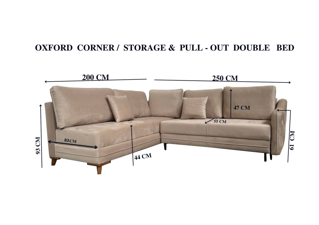 Oxford Corner Sofa bed storage
