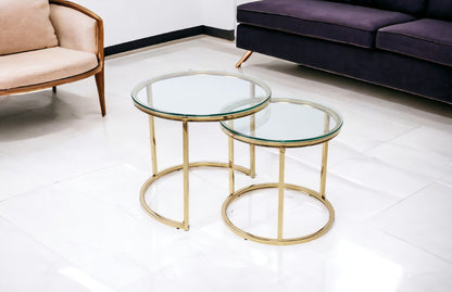 White Smoke HALO COFFE TABLE SET-GLASS