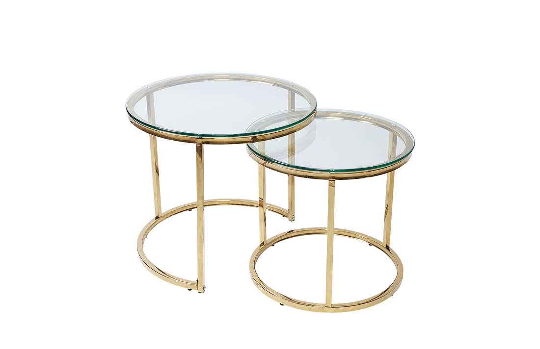 HALO COFFE TABL SET- GLASS GOLD