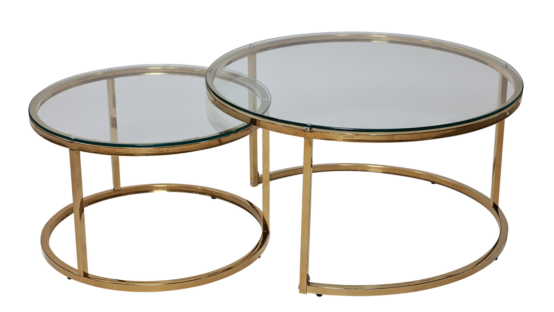 Nova coffe table - GOLD -Glass