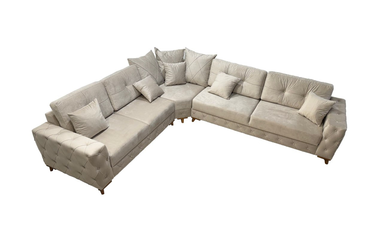 Lovely Corner Sofa- Velvet Corner Sofa Bed With Storage