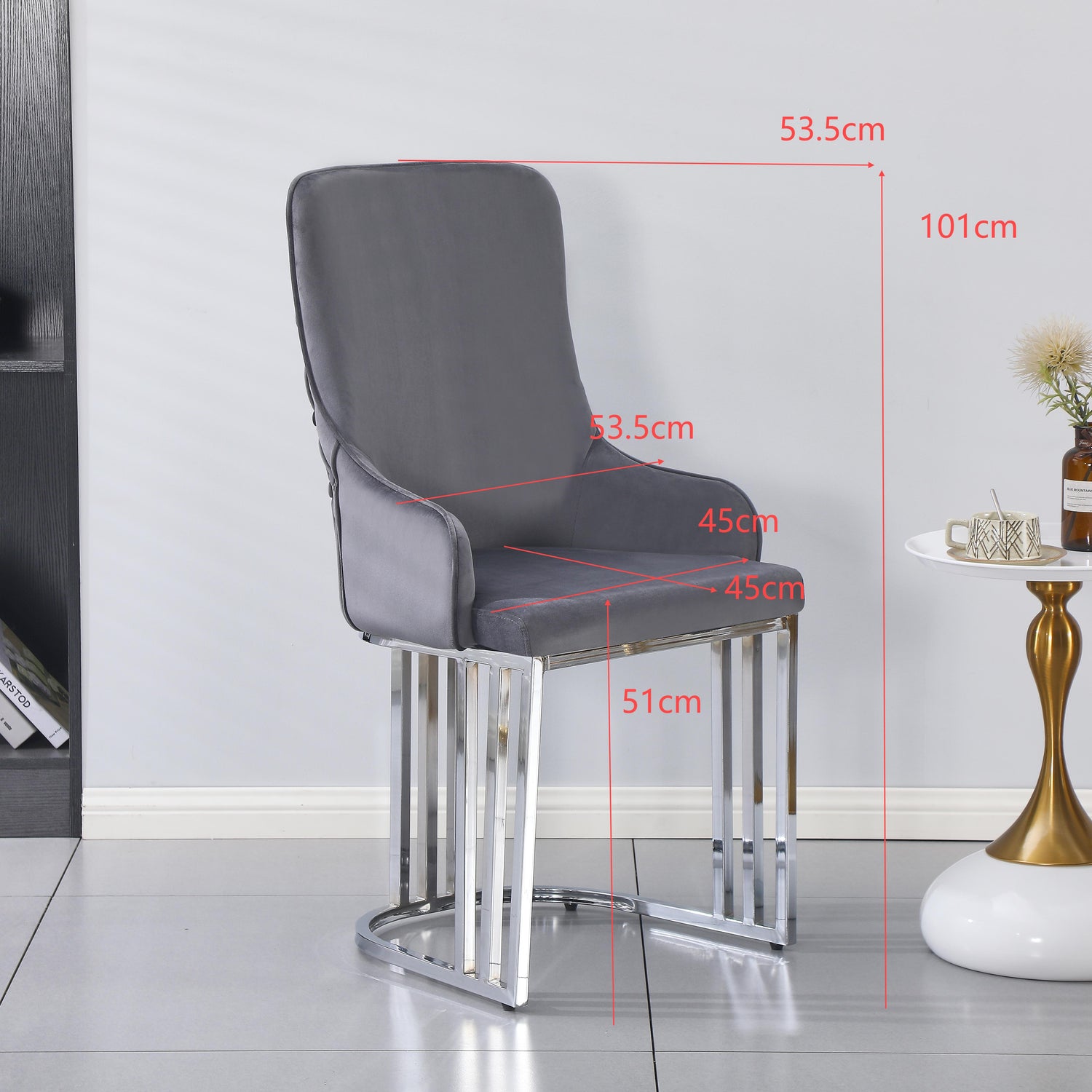 Q&amp;P Furniture Lumia extendable dining table set in grey with chrome finish, showcasing the sleek, modern design and extendable feature.