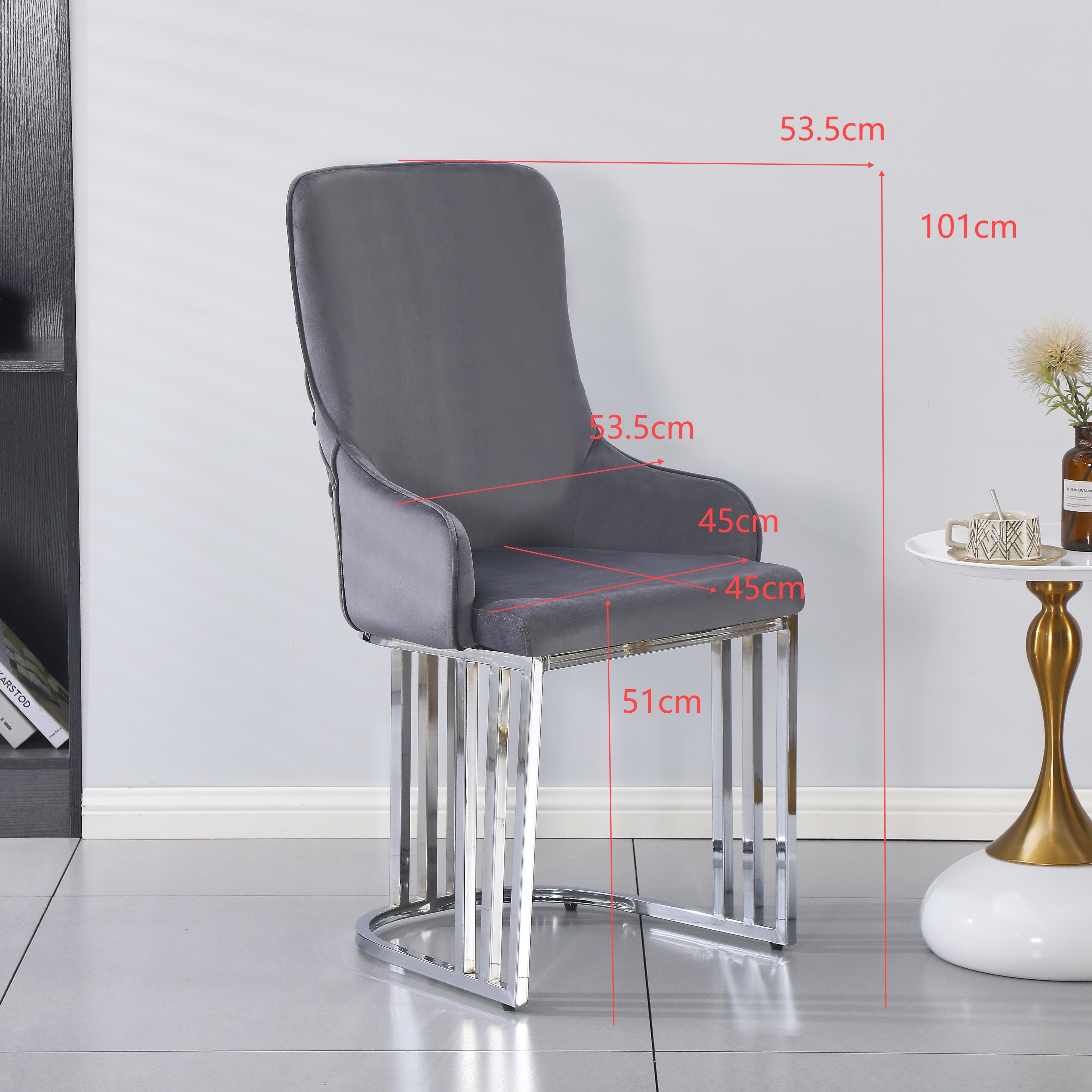 Q&amp;P Furniture Lumia extendable dining table set in grey with chrome finish, showcasing the sleek, modern design and extendable feature.