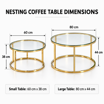 White Smoke Veyra Nesting Coffee Table Set