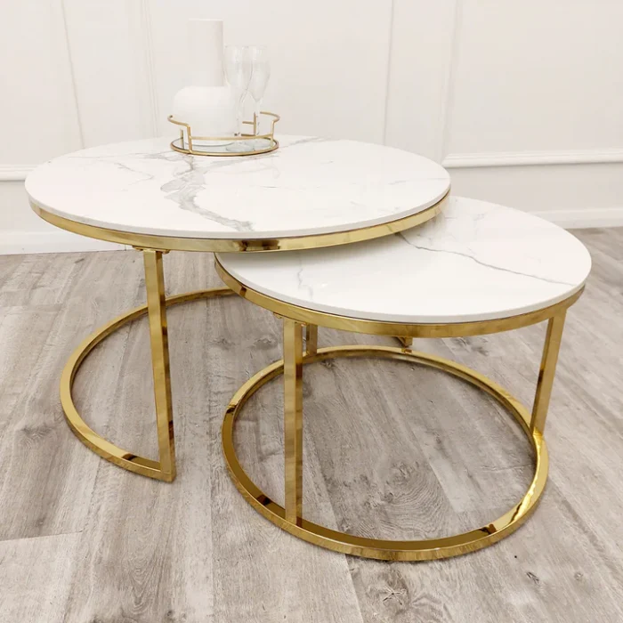 Nova Coffee Table Set-Gold Sintered Stone