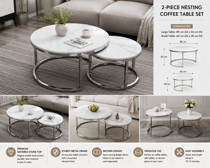 Lavender Nova Sintered Stone  Coffee Table Set