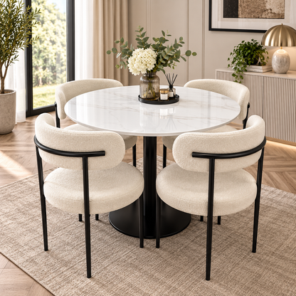 Gray Luxe Teddy Dining Chair – Black